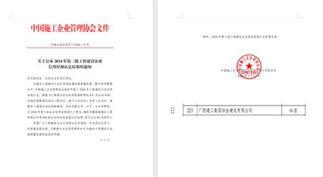 16星！冶建公司履約能力和信用表現(xiàn)良好